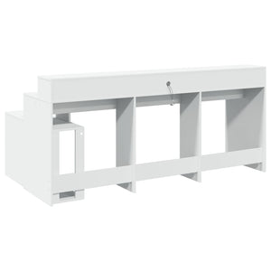 LED Schreibtisch Weiß 200 cm