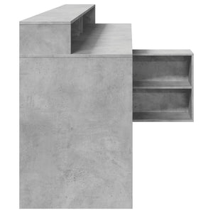 LED Schreibtisch Betongrau 200cm