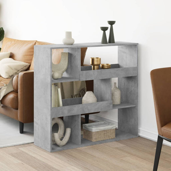 Betongrau Raumteiler Bücherregal 100cm