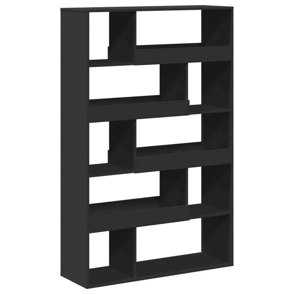 Schwarzer Raumteiler Bücherregal, 100 cm