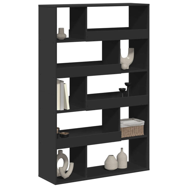 Schwarzer Raumteiler Bücherregal, 100 cm