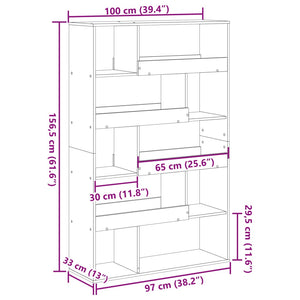Betongrauer Raumteiler 100x33x156,5 cm