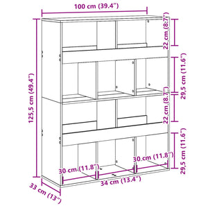 Sonoma Eiche Raumteiler Regal 100x125,5 cm