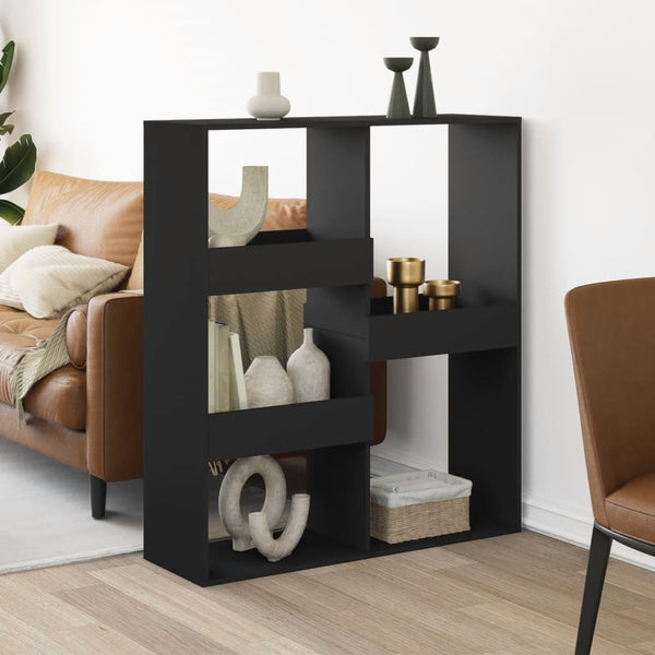 Schwarzes Bücherregal / Raumteiler 100x115 cm