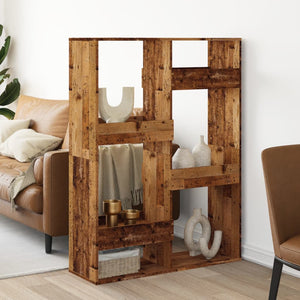 Raumteiler Regal Altholz-Optik 100x135 cm