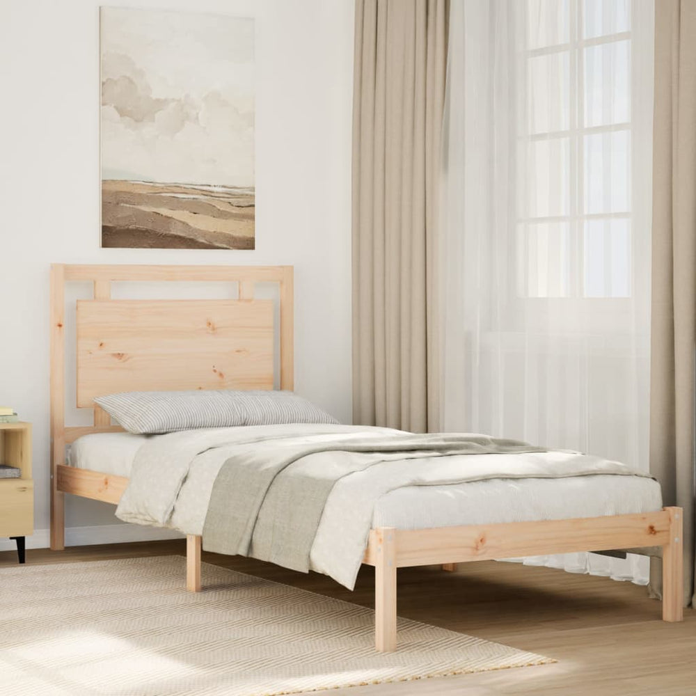 vidaXL Extra Long Solid Wood Bed Frame without Mattress 100x220 cm