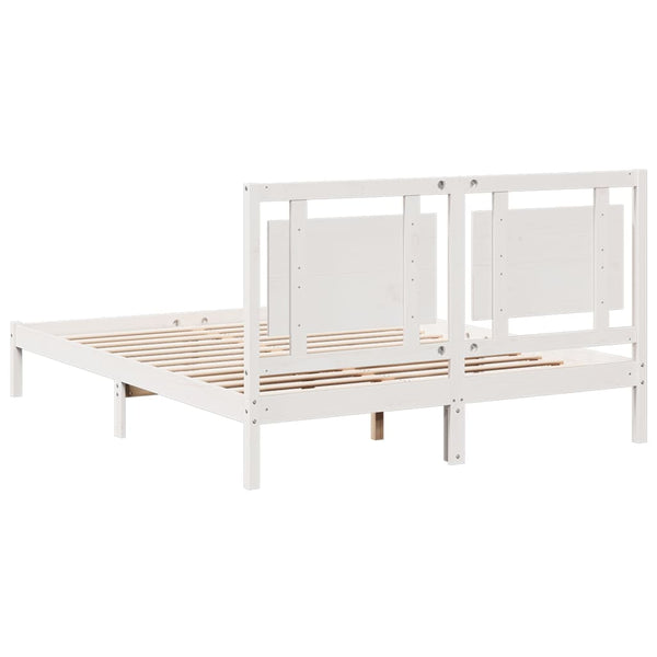 Extra Langes Massivholzbett 160x220 cm Weiß