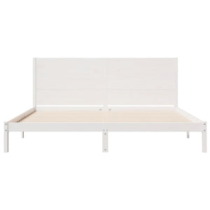 Massivholzbett Weiß 180x210 cm Extra Lang
