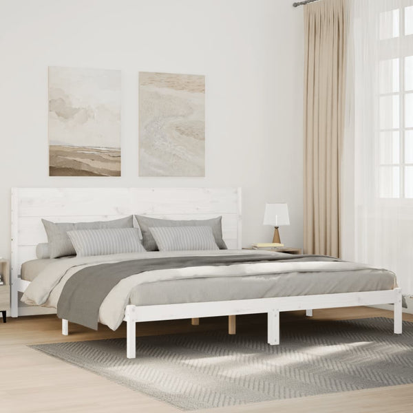 Massivholzbett Weiß 180x210 cm Extra Lang