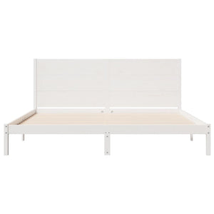 Massivholzbett Weiß 180x220 cm Extra Lang