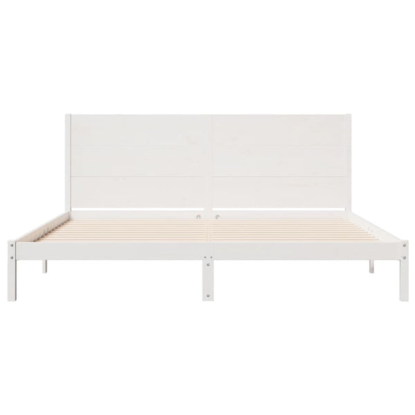 Massivholzbett Weiß 180x220 cm Extra Lang