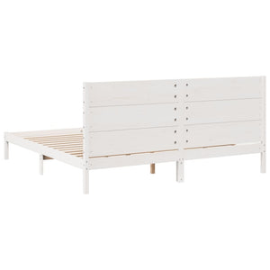 Massivholzbett Weiß 180x220 cm Extra Lang