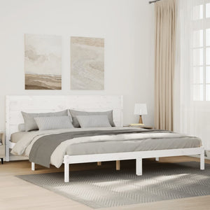 Massivholzbett Weiß 180x220 cm Extra Lang