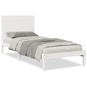 Extra Langes Massivholzbett 90x210 cm - Weiß
