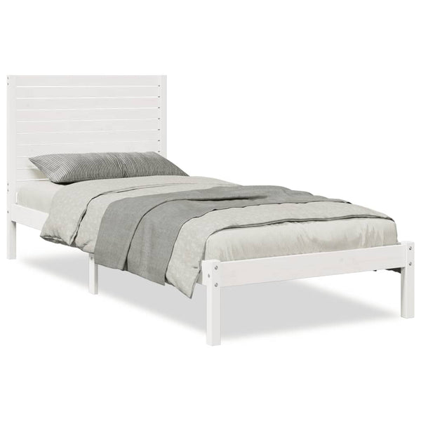 Extra Langes Massivholzbett 90x210 cm - Weiß