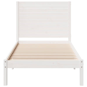 Extra Langes Massivholzbett 90x210 cm - Weiß