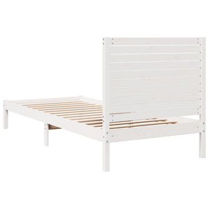 Extra Langes Massivholzbett 90x210 cm - Weiß