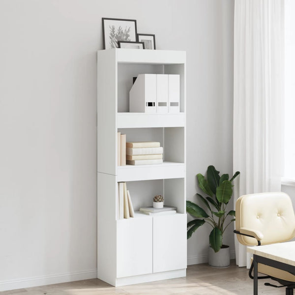 Highboard Weiß 63x33x180 cm