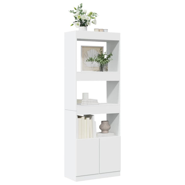 Highboard Weiß 63x33x180 cm