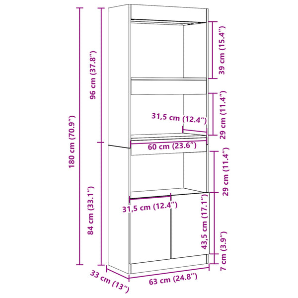 Highboard Sonoma Eiche 63x33x180cm