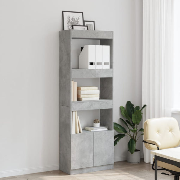 Highboard Betongrau 63x33x180cm