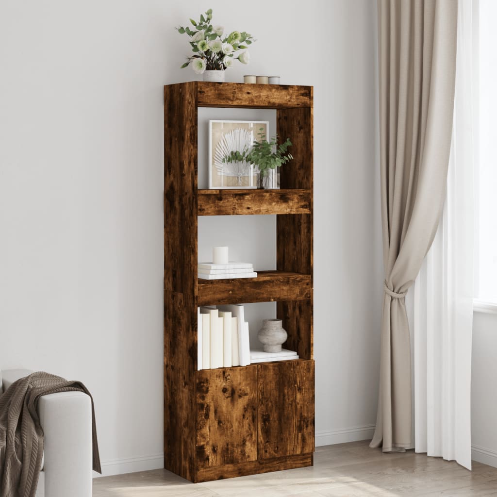 Highboard Räuchereiche 63x33x180 cm