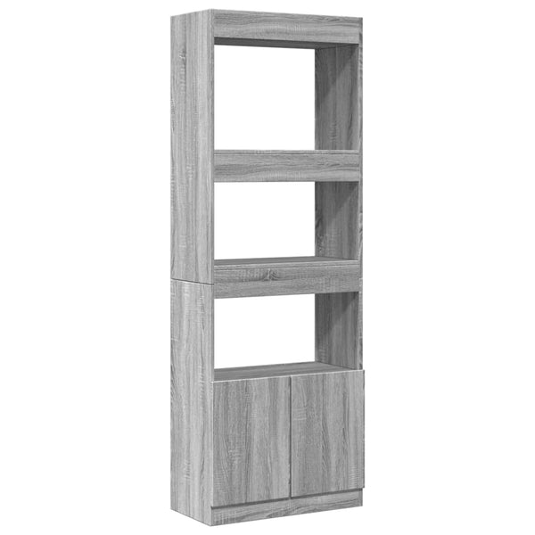 Graues Highboard Sonoma Holz 63x33x180 cm