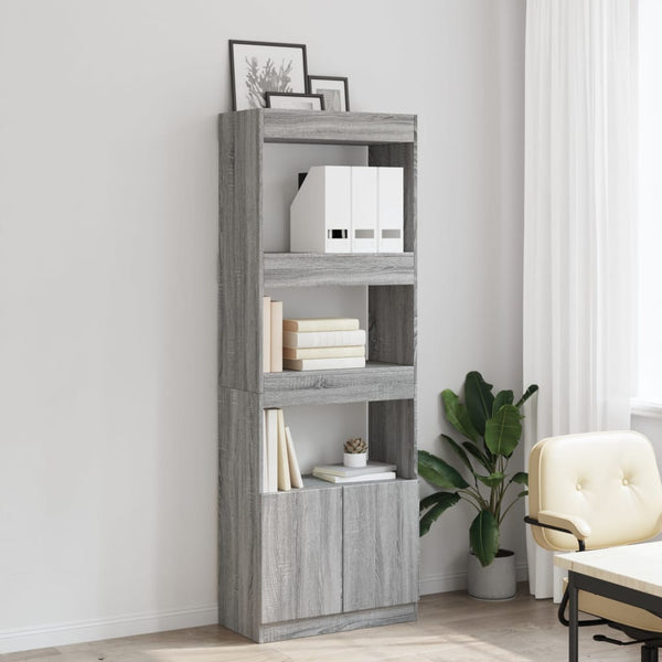 Graues Highboard Sonoma Holz 63x33x180 cm