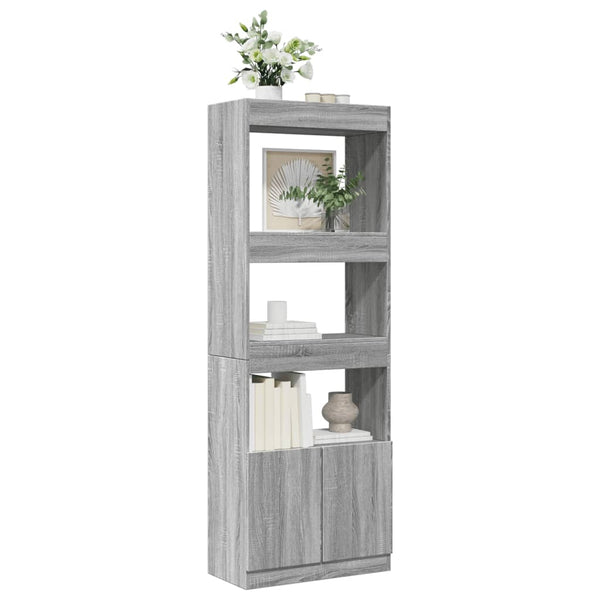 Graues Highboard Sonoma Holz 63x33x180 cm