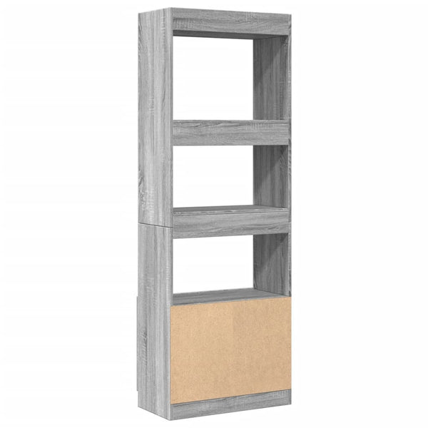 Graues Highboard Sonoma Holz 63x33x180 cm