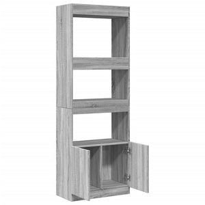 Graues Highboard Sonoma Holz 63x33x180 cm