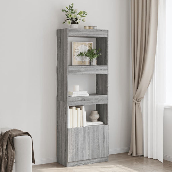 Graues Highboard Sonoma Holz 63x33x180 cm