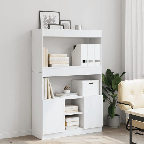 Highboard Weiß 92x33x140 cm