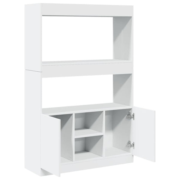 Highboard Weiß 92x33x140 cm