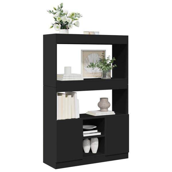 Schwarzes Highboard 92x33x140 cm