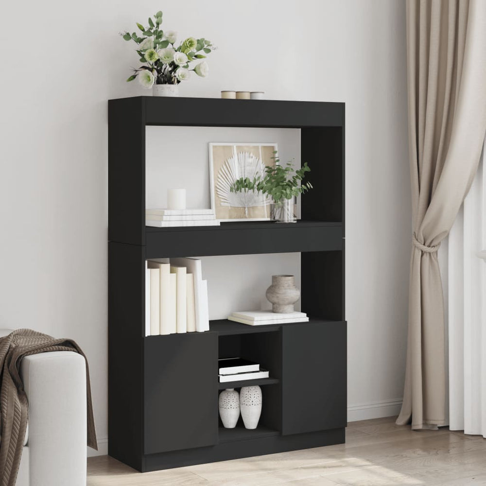 Schwarzes Highboard 92x33x140 cm