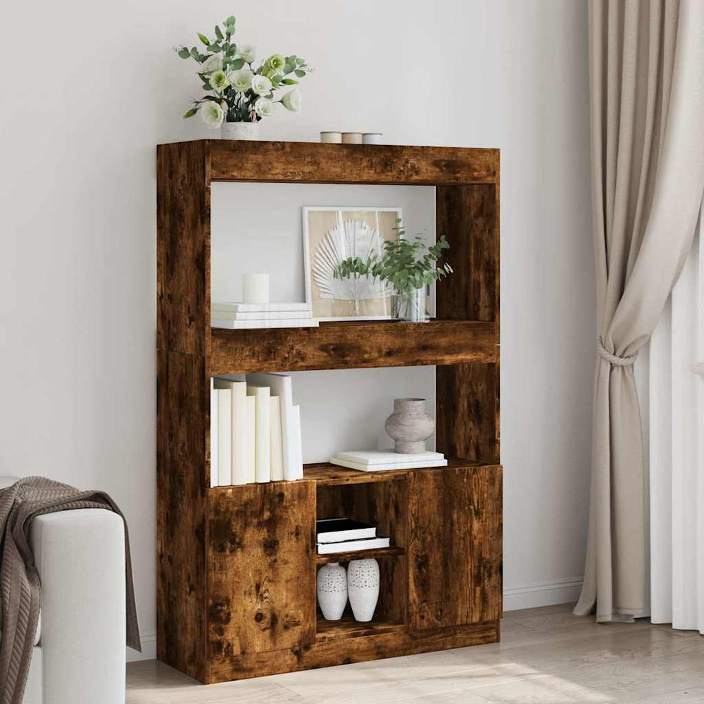 Highboard Räuchereiche 92x33x140 cm