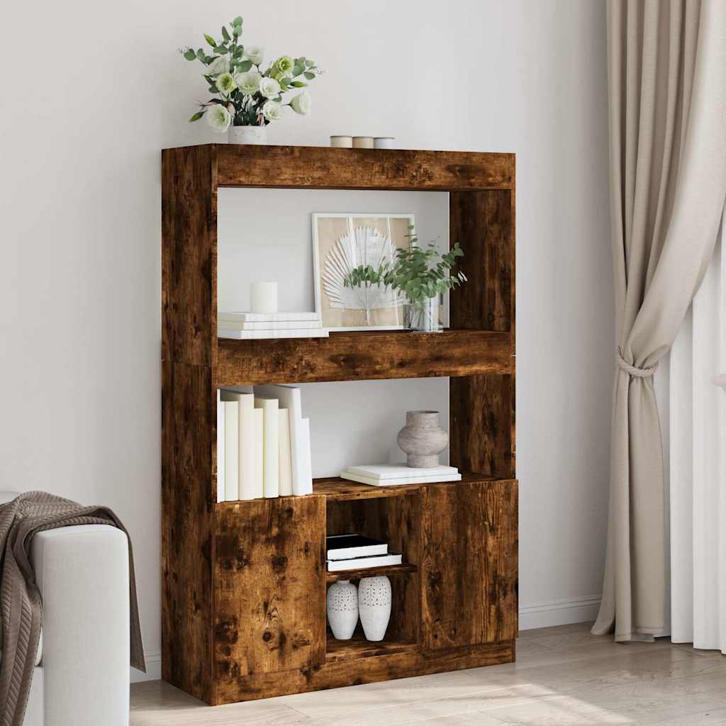 Highboard Räuchereiche 92x33x140 cm
