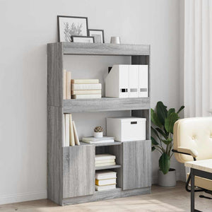Highboard Grau Sonoma 92x33x140 cm