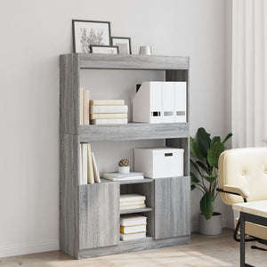 Highboard Grau Sonoma 92x33x140 cm