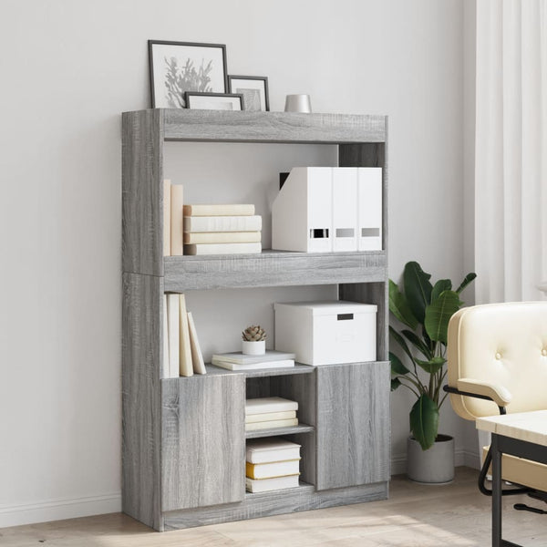 Highboard Grau Sonoma 92x33x140 cm