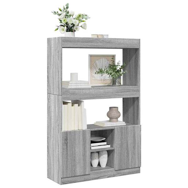 Highboard Grau Sonoma 92x33x140 cm