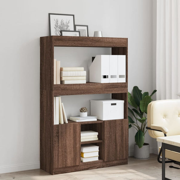 Highboard Braun Eichenoptik 92x33x140 cm