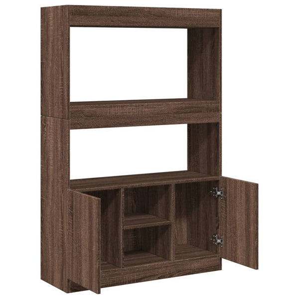 Highboard Braun Eichenoptik 92x33x140 cm