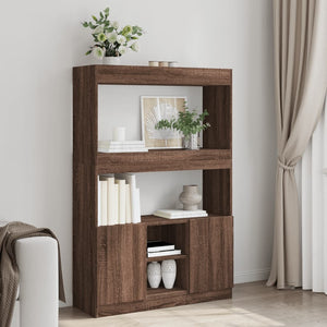 Highboard Braun Eichenoptik 92x33x140 cm