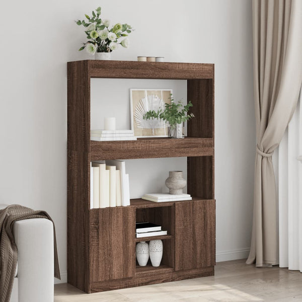 Highboard Braun Eichenoptik 92x33x140 cm