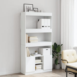 Highboard Weiß 92x33x180 cm