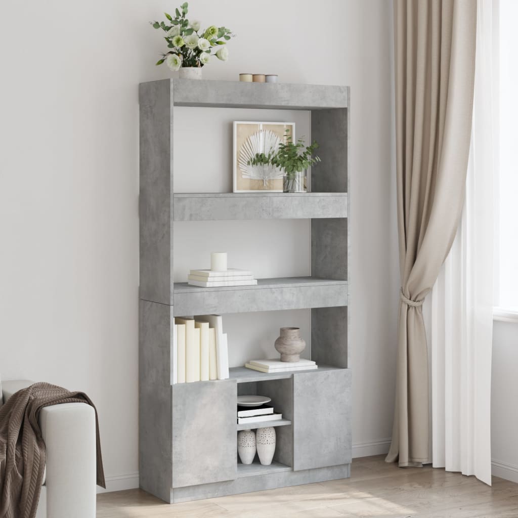 Highboard Betongrau 92x33x180 cm