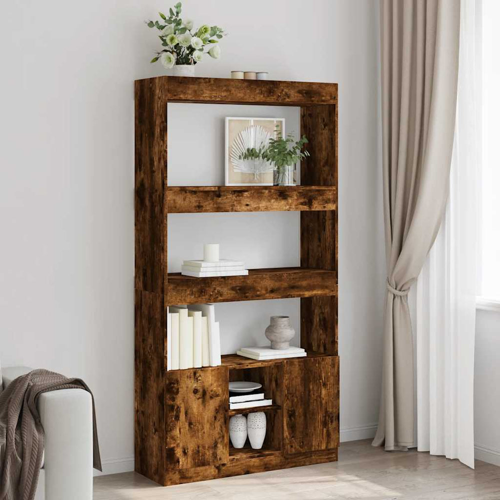 Highboard Räuchereiche 92x33x180 cm