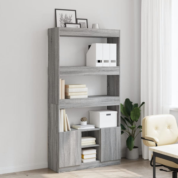 Highboard Grau Sonoma 92x33x180 cm